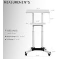 thumbnail image 1 of XNKOLMJ Mobile 24 x 16 Pouces LPtern Podium Hauteur Réglable Chariot Roulant en Acier pour Ordinateur Portable sur Roues Chariot Blanc-V03W, 1 of 9