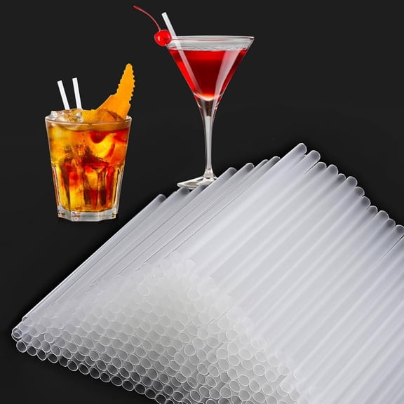 500PCS 5 Inch Plastic Clear Cocktail Straws, 0.24" Diameter Disposable Small Short Straws for Bar, Margarita, Coffee, Martini, Whiskey, Milk, Club, Kitchen and Party