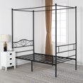 thumbnail image 4 of VECELO Twin Black Canopy Metal Bed, Multiple Size Available, 4 of 6