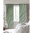 thumbnail image 3 of Sage Green Ombre Blackout Curtains 54 Inches Long for Bedroom, Modern Geometric Abstract Art Aesthetics Thermal Insulated Room Darkening Black Out Window Curtain Panels Grommet Drapes for Living Room, 3 of 8