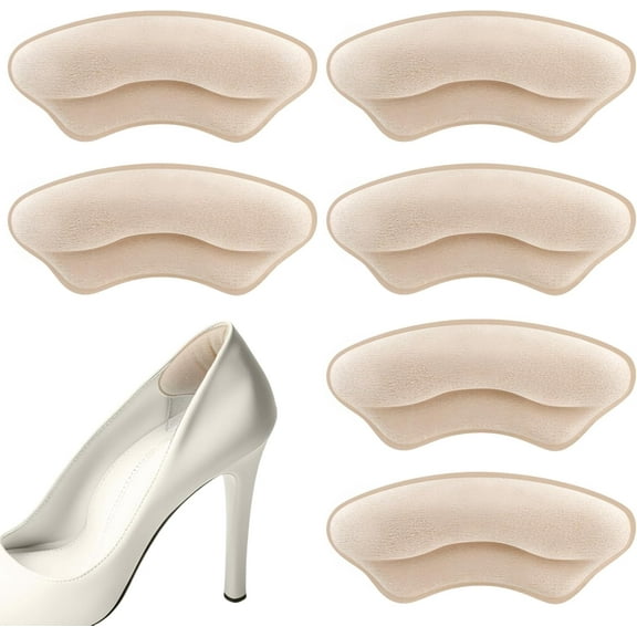 Heel Pads for Shoes That are Too Big, Heel Inserts for Women, High Heel Comfort Pads for for Men Women- Ultra Soothing Heel Protectors for Heel Pain, Heel Slipping, 6 PCS
