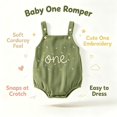 thumbnail image 2 of Yibosean Baby Boys' Sleeveless Corduroy Rompers,2-Pack,Dinosaur & One,Size 3-12 Months, 2 of 7