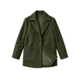 thumbnail image 6 of PBFRDSJ Women Winter Single Breasted Pea Coat Casual Notch Lapel Oversized Thicken Tweed Overcoat Mid Long Wool Blend Overcoat Jacket, 6 of 8