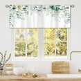 thumbnail image 3 of Sage Mint Green Gold Eucalyptus Curtain Valance for Window Treatments Botanical Leaves Kitchen Treatment Watercolor Plant Floral Drapes for Bathroom Bedroom Living Room 1 Panel (52x18 Inch), 3 of 5