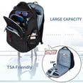 thumbnail image 4 of Mochila de viaje para portátil VANKEAN 17.3 pulgadas, repelente al agua, negra, 4 of 8