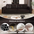 thumbnail image 5 of Timbernest 92.1" Sleeper Sofa King Size, 3 in 1 Convertible Sofa Bed, Faux Leather Oversized 4 Seater Couch with Pull Out Bed for Living Room, Tufted Design, Dark Brown, 5 of 16