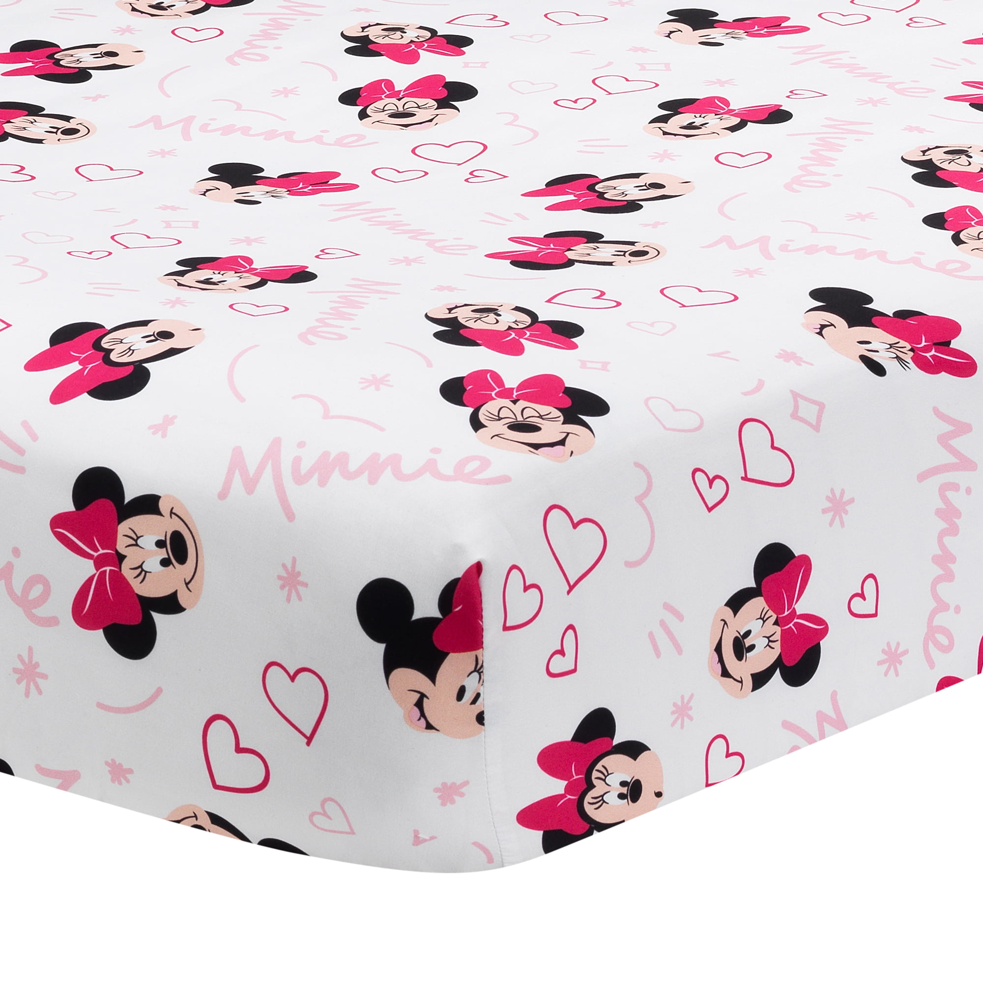 Lambs & Ivy Disney Baby Minnie Mouse Love 3-Piece Pink Nursery Crib Bedding Set - image 4 of 9
