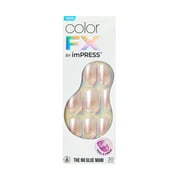 KISS imPRESS Color FX Press-On Nails, No Glue Needed, White, Short Square, 33 Ct.