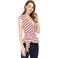 thumbnail image 2 of Top Sin Mangas Con Cuello En V Allegra K Para Mujer Blanco Rojo XS, 2 of 6