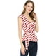 thumbnail image 2 of Top Sin Mangas Con Cuello En V Allegra K Para Mujer Blanco Rojo XS, 2 of 6