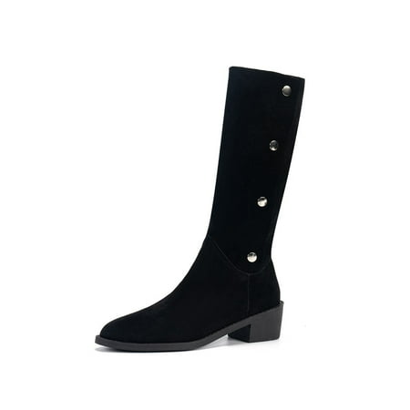 

Difumos Women Winter Shoes Tall Riding Boots Wide Calf Boot Outdoor Comfort Non Slip Knee High Black 8.5