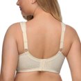 thumbnail image 3 of Exerin Women's Plus Size Comfort Full Coverage Double Support Unpadded Wirefree Minimizer Bra (34DD, Beige), 3 of 6