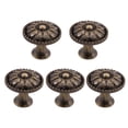 thumbnail image 1 of Uxcell 0.94'' Perillas Redondas Tiradores de Cajones Mango Aleación de Zinc Tono Bronce 5pcs, 1 of 7
