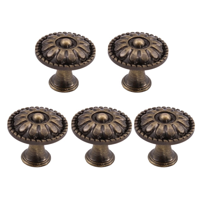 Uxcell 0.94'' Perillas Redondas Tiradores de Cajones Mango Aleación de Zinc Tono Bronce 5pcs