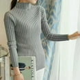 thumbnail image 1 of PENGXIANG Femmes Slim Knit Basic Tops Automne Hiver Pull Femmes à Manches Longues, 1 of 6