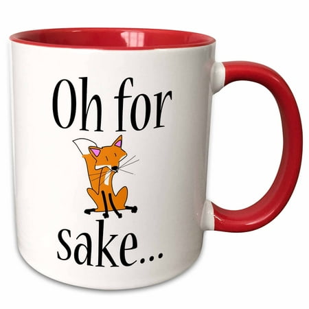 3dRose Oh For Fox Sake - Two Tone Red Mug,