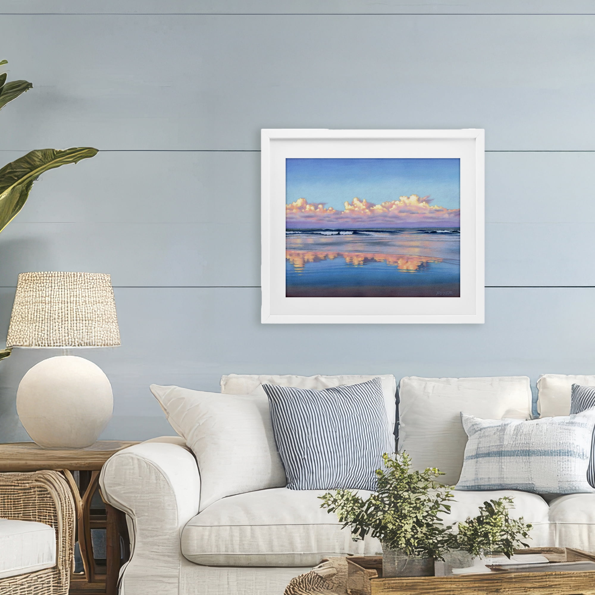 Stupell Industries Cloud Illusions Reflection White Framed Print Under Glass, design by Susy Boyer
