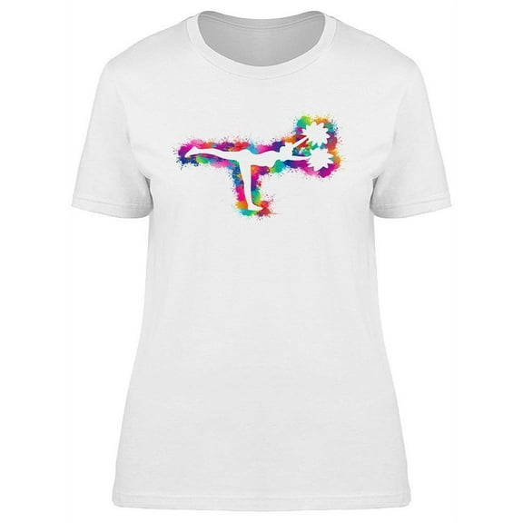 Colorful Dancing Cheerleader T-Shirt Women -Image by Shutterstock, Female Large