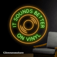thumbnail image 2 of Glowneon It Sounds Better On Vinyl Neon Sign, Vinyl Disc Led Decor, 2 of 4