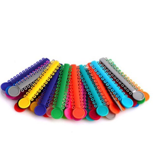 Ligature Ties Ortho Braces Color Band Spolyurethane Bands Multi-Color Elastomeric O-Rings Braces 40PCS