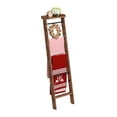 thumbnail image 4 of Blanket Ladder Shelf for Living Room, Decorative Quilt Rack with Storage Shelf, 6-Tier Farmhouse Ladder Holder Organizer with 4 Removable Hooks for Bedroom, Rustic Brown and Black, 4 of 7