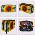 thumbnail image 3 of MUOOUM Pencil Case, Yellow Floral Sunflower Large Capacity Pencil Pouch Stationery Pen Bag, 3 of 7