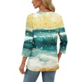 thumbnail image 4 of Viluyesy Round Neck T-Shirt for Womens 3/4 Sleeves Shirt Tops Fashionable Relaxed Loose Blouse Multicolor Size S, 4 of 9