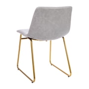 Flash Furniture 18 Table Height Timeless Mid-Back Sled Base Dining Chairs, Set of 2, Gray/Gold