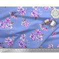 thumbnail image 2 of Soimoi Blue Cotton Voile Fabric Leaves & Flower Print Fabric by Yard 56 Inch Wide, 2 of 3