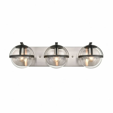 

3 Light Bathroom Light in Mid-Century Modern Style-6 inches Tall and 23 inches Wide-Satin Nickel Finish Bailey Street Home 2499-Bel-4907195