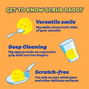 (2 pack) Scrub Daddy Nonscratch Plastic Dishwashing Scrubbers, Lemon Multi Surface Cleaning