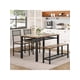 thumbnail image 1 of 4 - piece dining mesa set para 4 people: kitchen mesa con 2 sillas, 1 bench, almacenamiento rack, y metal frame - perfect para small space apartments (brown), 1 of 7