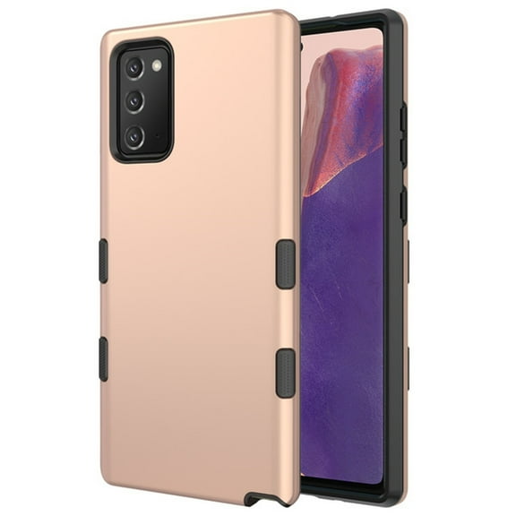 Samsung Galaxy Note 20 Phone Case Stylish Dual Layer Hard Back & TPU Rubber Silicone Protective Hybrid Armor Heavy Duty Grip Bumper Sturdy Shockproof Cover [ROSE GOLD] for Samsung Galaxy NOTE 20 /6.7"