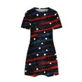 thumbnail image 4 of Youyipin womens dresses American Flag Dress Women 4th of July Short Sleeve T Shirt Star Stripes USA Dress Patriotic summer dresses for women 2025, 4 of 5