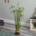 thumbnail image 2 of Nearly Natural 48" Papyrus Plastic Artificial Plant Arrangement, Green, 2 of 3
