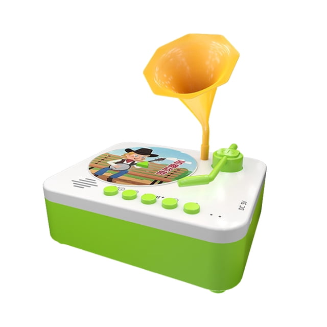 Kids Phonograph Music Player With Bluetooth Recording Function Early Learning Educational Toy English Language Audio Book Reader Interactive Storytelling Machine 37.8 Inches