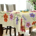 thumbnail image 3 of Coolnut Multicolored Flowers Tablecloth 60" x 108" Rectangle Table Cloth Stain-Resistant Dining Table Cover for Home Dinner Party House Decor, 3 of 7