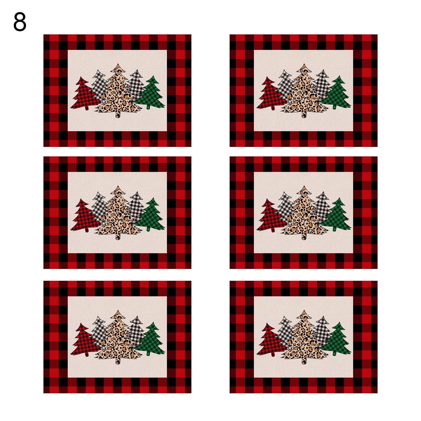 TOPOINT 6Packs Christmas Placemats Buffalo Check Placemats Plaid