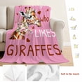 thumbnail image 5 of Giraffes Flowers Blanket Soft Cozy Warm Throw Blanket for Couch, Plush Fuzzy Flannel Fleece Blankets for Sofa, A Girl Who Likes Giraffes Elegant Animals Pink Bed Blankets Gifts for Men, 32"x48", 5 of 9