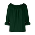 thumbnail image 6 of Womens Spring Summer Off The Shoulder Tops Summer Long Sleeve Strapless Blouses T-Shirt Casual Loose Tunics Shirts, 6 of 7