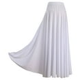 thumbnail image 3 of Nyeemya Womens Ballroom Dance Skirt Solid Color Ruffle Dancewear Flamenco Performance Costume White 6XL, 3 of 7