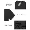 thumbnail image 4 of Plus Size Tops for Women Casual Polo Shirts Going Out V Neck Blouses Loose Fit Pleated Short Sleeve Tunics 1X Black, 4 of 5