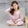 thumbnail image 4 of Pijamas para niños, pijamas de mujer para primavera y otoño, pijamas de seda helada para niños, pijamas finos de verano para padres e hijos, 4 of 5