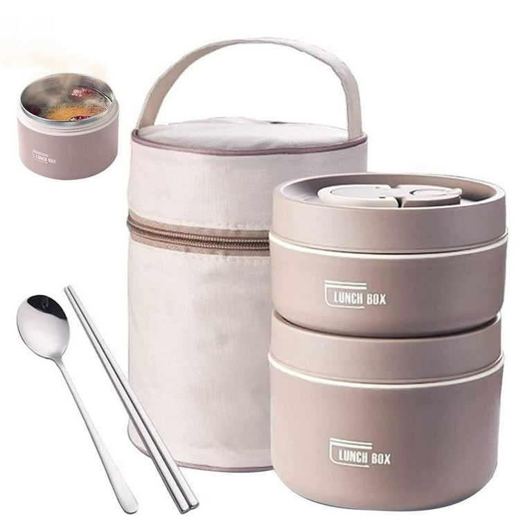 Thermos Food Container Stainless Steel Lunch box for hot food 2 Layer  Portable Thermo Insulated Bowl Insulation Bento Tableware