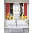thumbnail image 5 of Cow Sunflowers Sheer Curtains 2 Panels Set Yellow Flower Bee Farms Animal Oil Painting Sheer Window Curtains Light Filtering Rod Pocket Voile Drapes for Bedroom Living Room 52"x54", 5 of 8