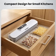 VAVSEA Vacuum Sealer, 62Kpa Food Sealer Machines with 4 Modes, Dry/Draw/Seal/Vac and 10Pcs Bags Starter Kit for Dry & Moist Food Storage Sous Vide for Kitchen