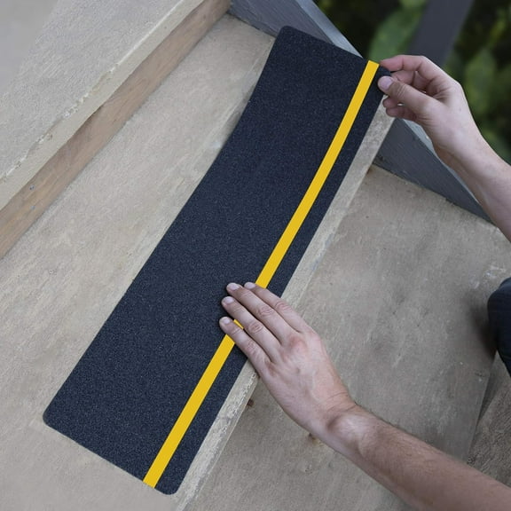 Kaskawise 6" x 24" 15Pack Anti Slip Stair Tread with Reflective Strips,Best Grip Non Skid Tape,Anti-Skid Tape, High Traction Adhesive for Stairs Step