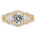thumbnail image 4 of 2.16 ct Round Cut Simulated Blue Diamond 3 Stone 18K Yellow Gold Womens Engagement Ring, 4 of 5
