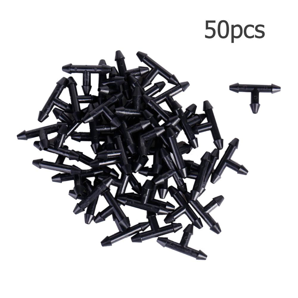 50pcs 3/5mm Garden Hose Equal 3-Way Tee Micro Drip Irrigation Pipe Connector 