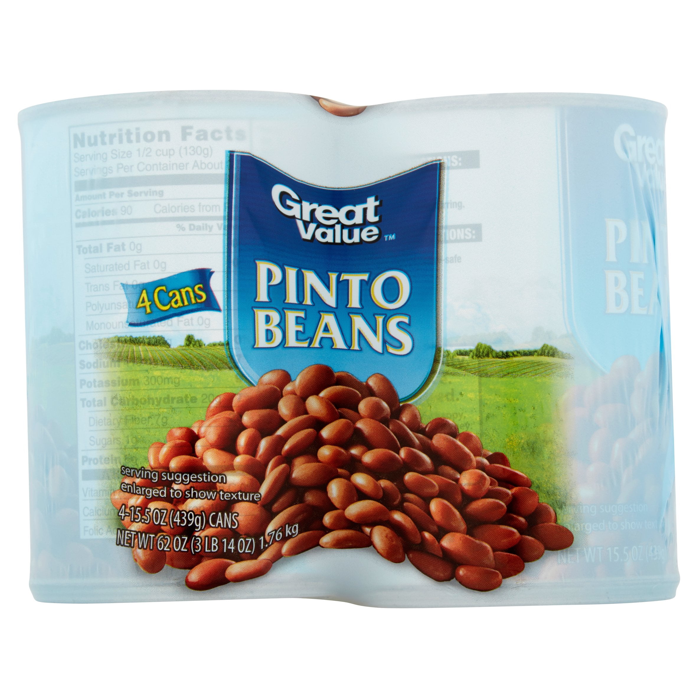 Great Value Pinto Beans, 62 oz, 4 Count
